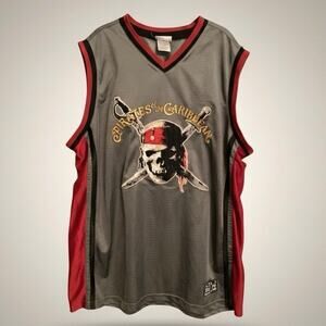 NWOT Disney Parks Pirates of Caribbean Basketball Jersey Captain Jack Sparrow XL